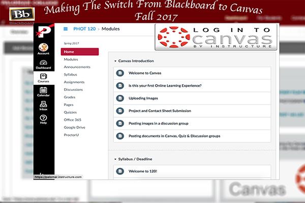 Photo Illustration depicting Palomar College switching from Blackboard to Canvas this coming Fall of 2017. (Kimberly Barber/The Telescope)