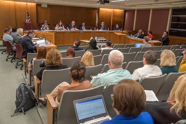 Palomar College Board of Governors members held their meeting at on Feb. 16, 2017. Joe Dusel / The Telescope.