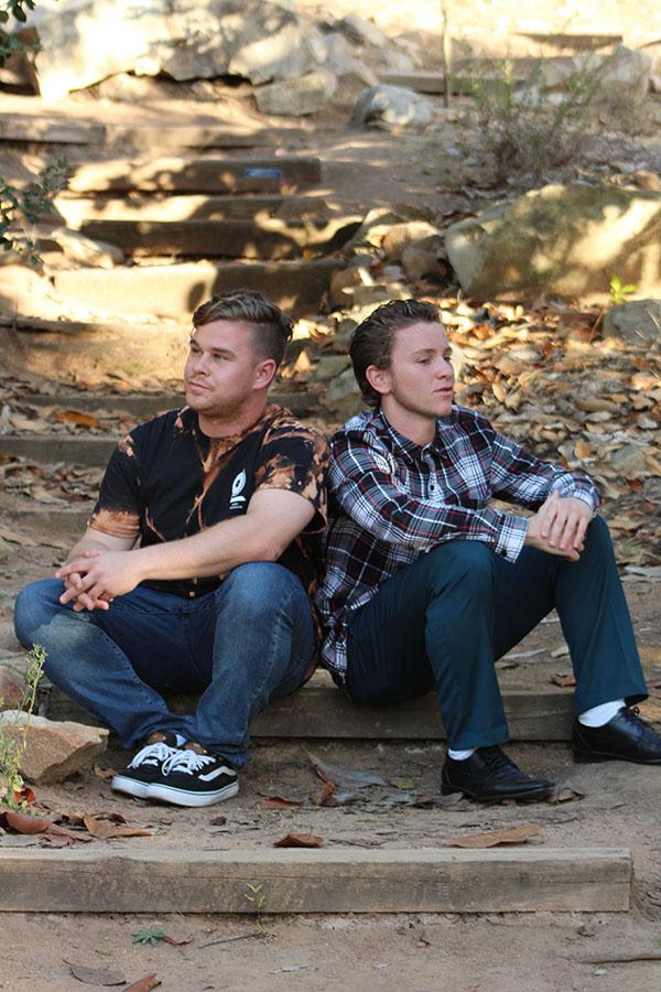 Unify Collective James Mudrak (l) and Jake Webb at Palomar College arboretum. (Allen Burton/ The Telescope)