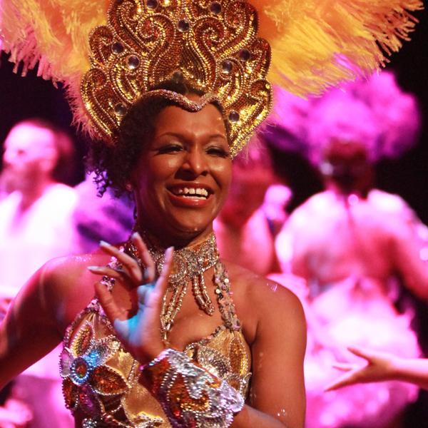 Michelle Clark is dancing the Samba during the 20th Anniversary of Noche Havana on Oct. 20, 2017 in the Studio Theatre at Palomar College. Choreography by Patriceann Mead. (Julie Lykins/The Telescope)