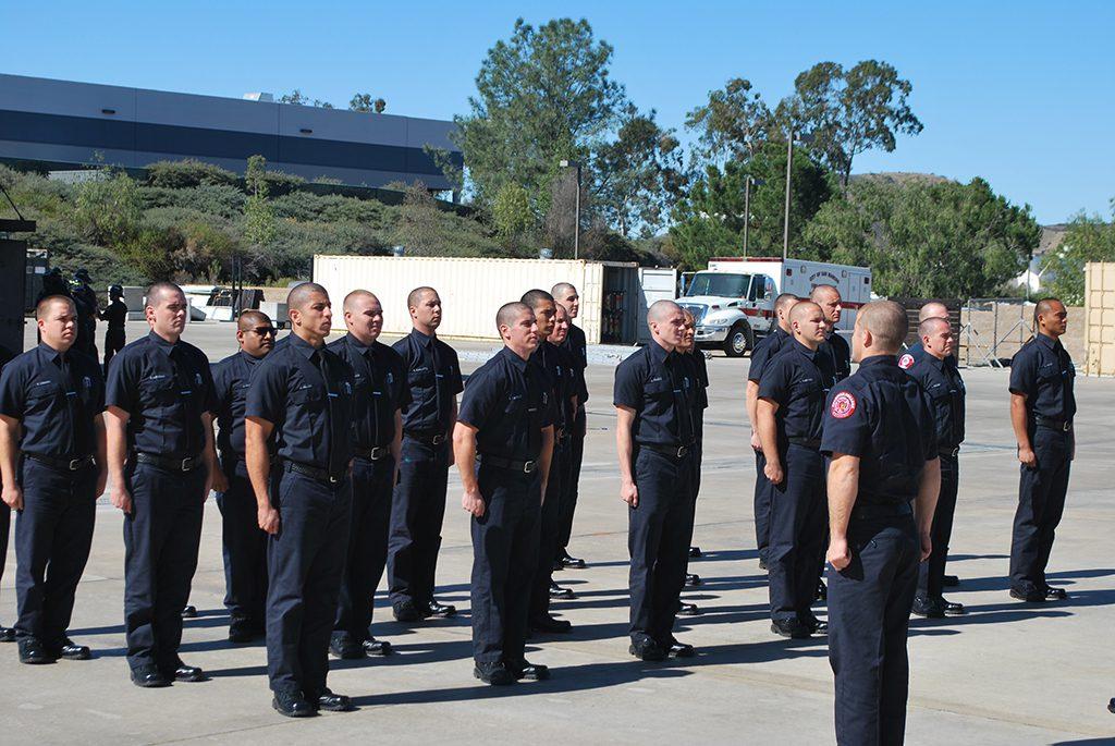 Fire Academy cadets await instructions from instructor. Feb. 7, 2018, Fire Academy 182 Santars Place. (Linus Smith/The Telescope)