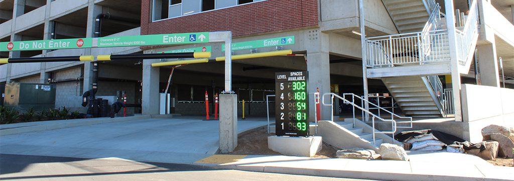 The newly opened parking garage located at Palomar's San Marcos Campus, Jan 31, 2018. (De Anda/The Telescope)