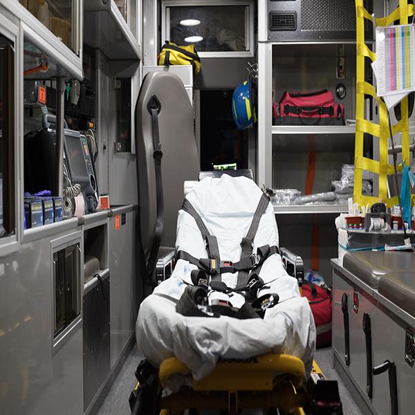 The back of an ambulance. Feb. 25, 2018. (Andrew Meer/The Telescope)