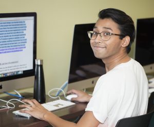 Editor-in-Chief Kirk Mattu in the newsroom.