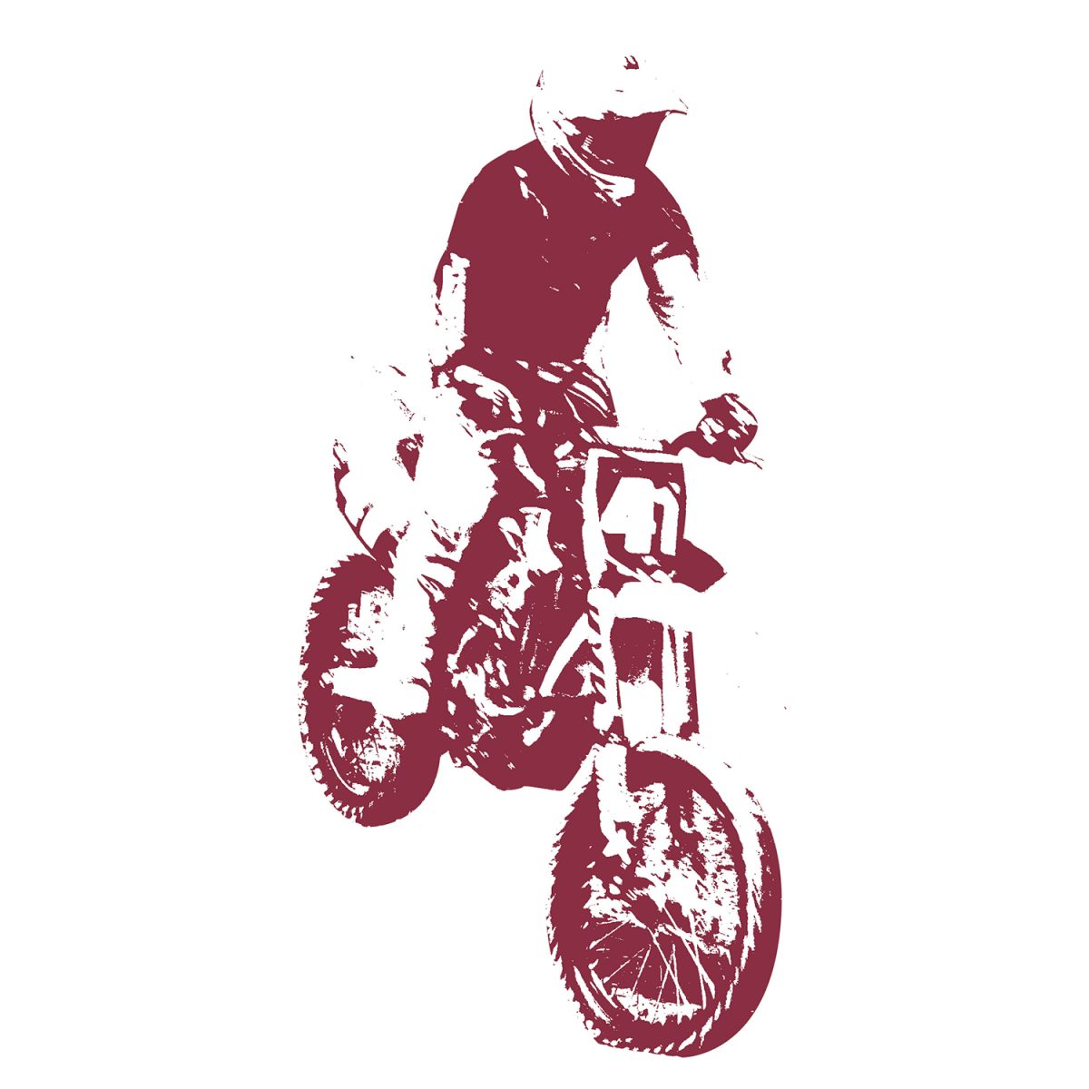 Illustration of female motocross rider. Patrick Brennan/Impact Magazine