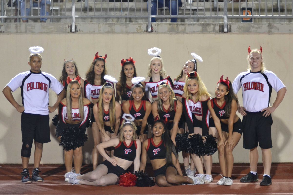 "Thankfully I have really a good group athletes this semester that are flexible and driven and determined," said Palomar's new cheerleading coach Stephanie Reed. (Krista Moore/The Telescope)