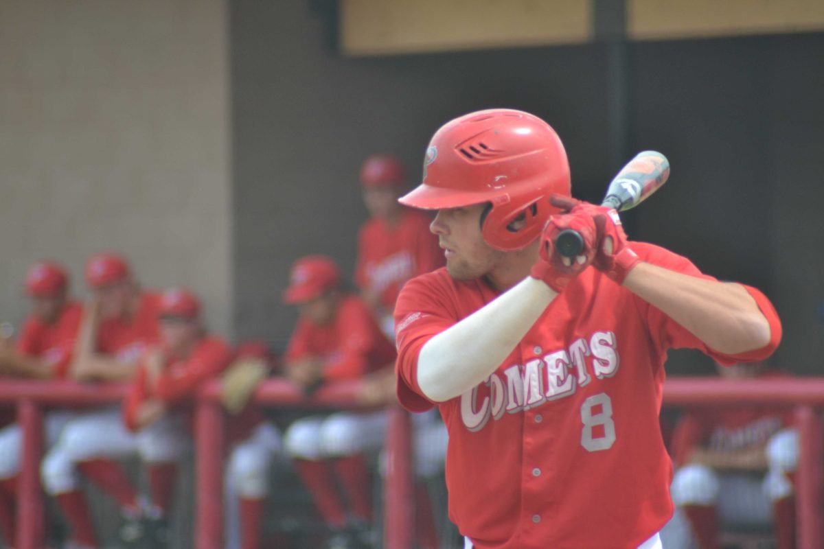 Third basemen Justin Foltz Batting in Palomars 7-2 wit over San Diego City College April 11. Krista Moore/ The Telescope