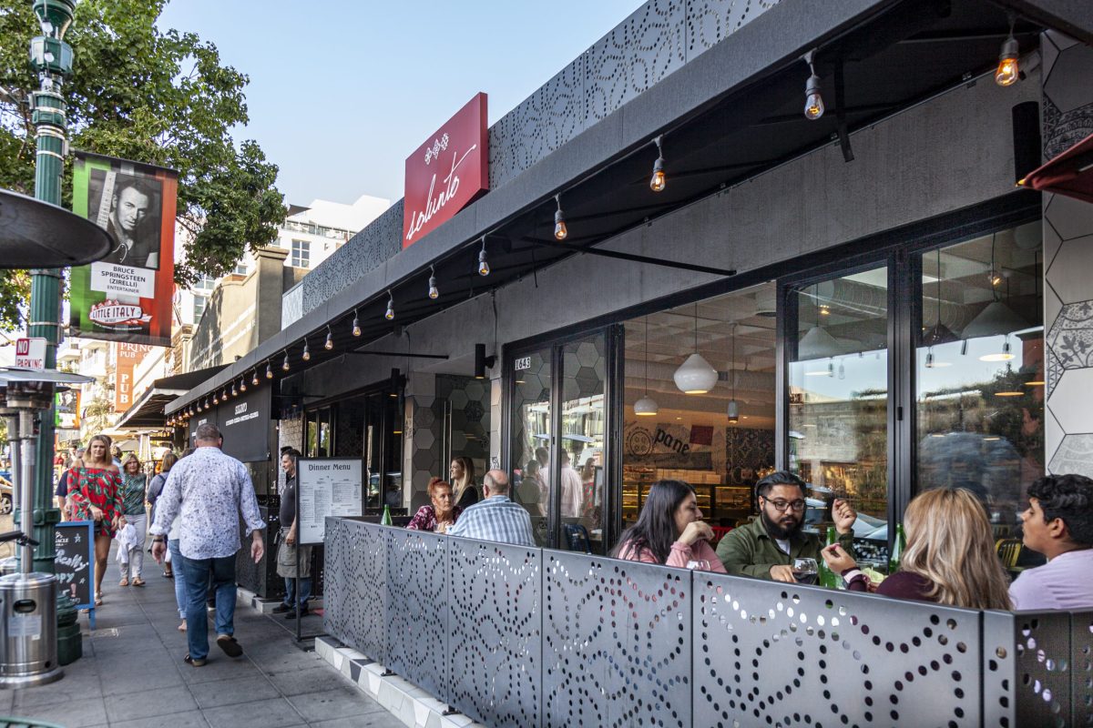 People dining at Solunto Restaurant & Bakery in Little Italy.