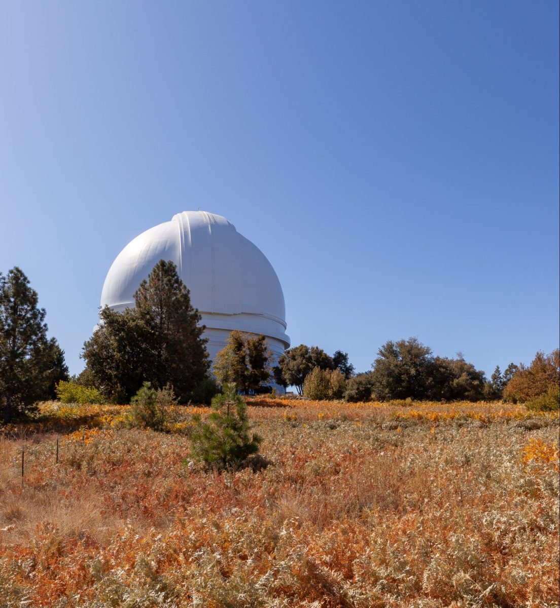 The Palomar Observatory dome on Palomar Mountain.