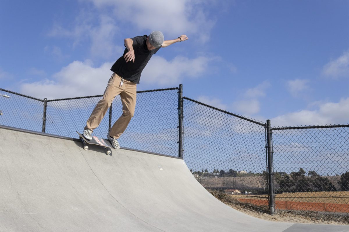 Richard Murphy skateboarding at Alex Road Skate Park.