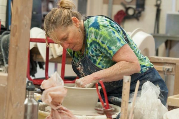 woman making ceramics at palomar college