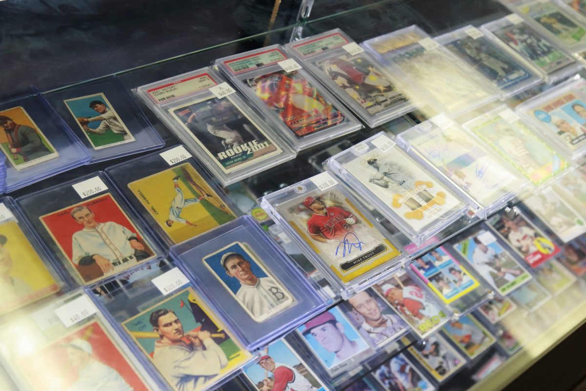 A sample of sports cards at Next Level Sports Cards in Temecula, Calif. (Giovanni Vallido/IMPACT Magazine)