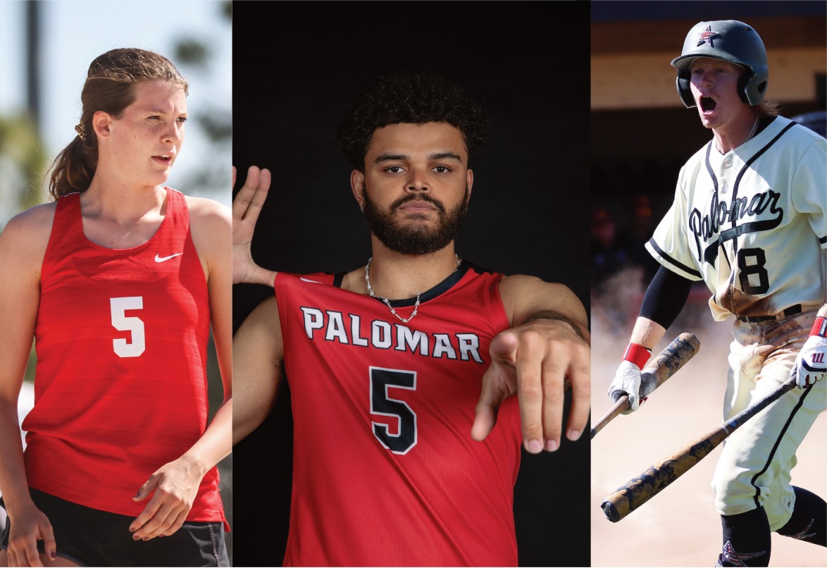 Palomar athletes (l-4) Ashlynn Craven, Kryztian Walton, and Ian Halverson