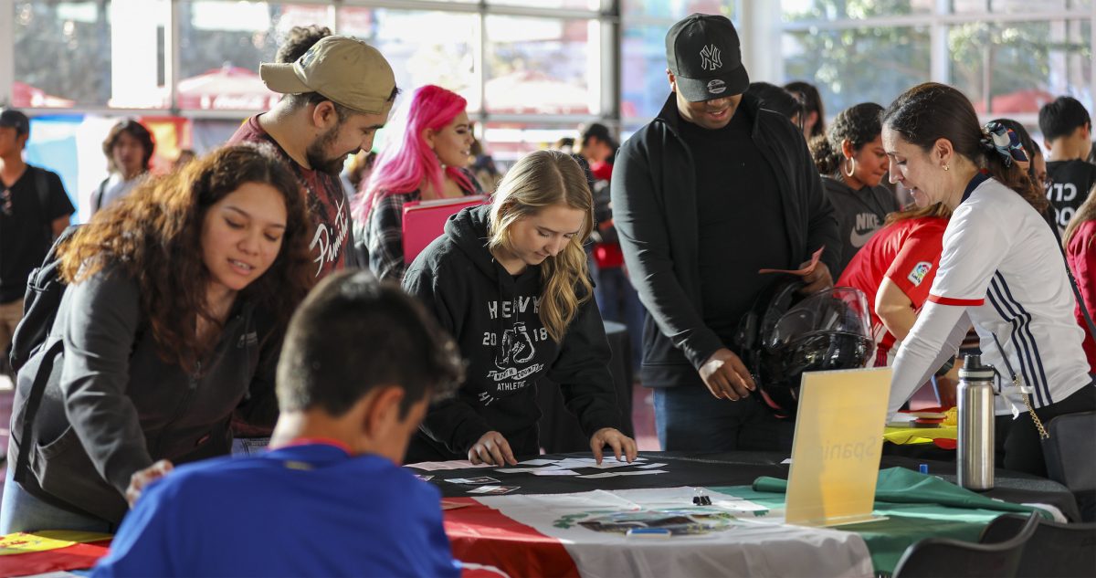 ) Palomar students participate in Cafe International by the World Language Department at the cafeteria on Oct. 29, 2019.