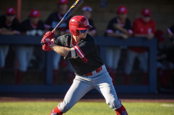 Noah Lazuka at bat for the Comets. 