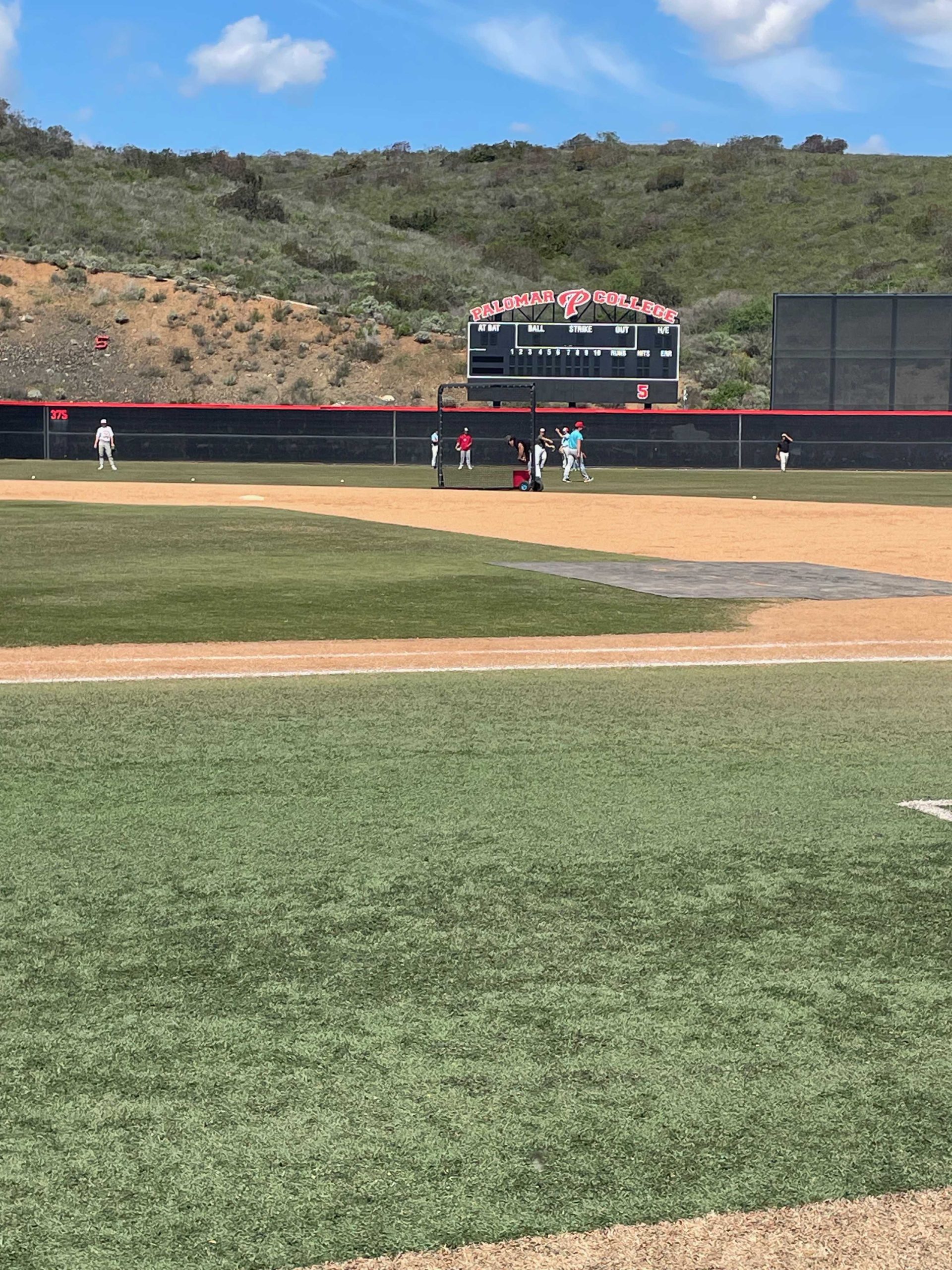The Palomar College Baseball team during practice photo taken by Taylor Leonard.