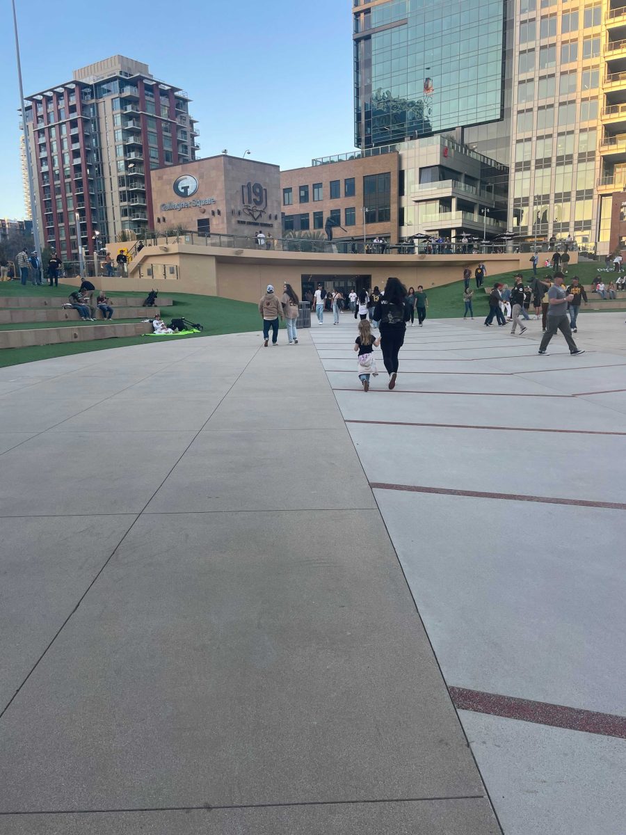 Tony Gwynn Terrace located in Gallagher square on April 9th. Photo credit: Taylor Leonard