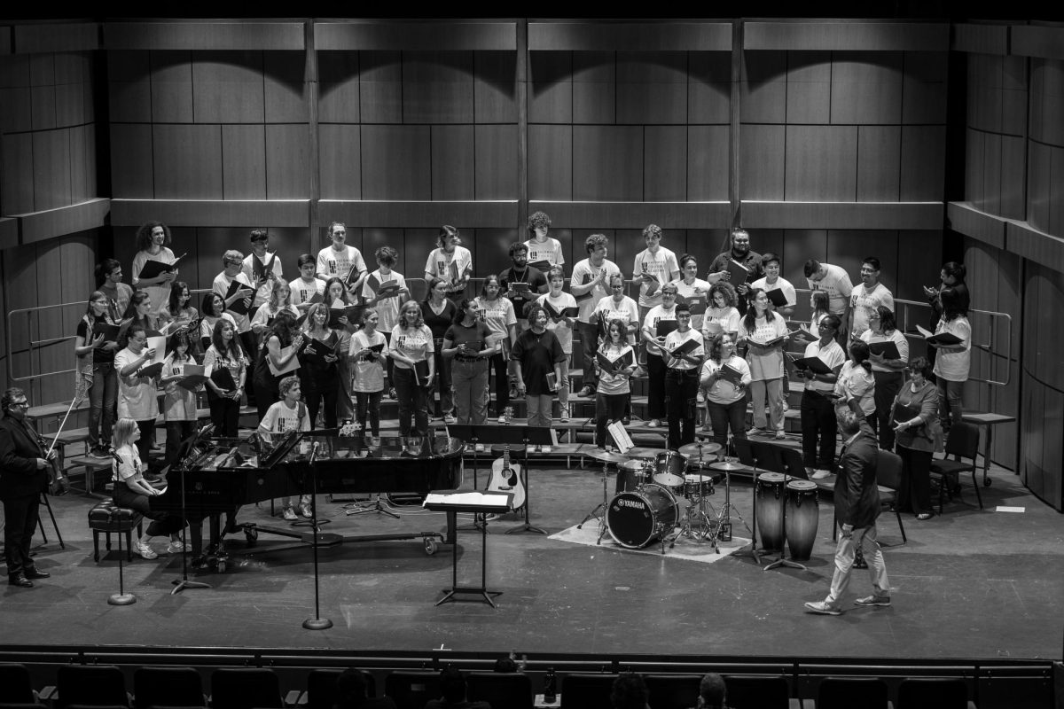 Taken at the Palomar Choral Academy in summer showing Palomar's singers, community members and high schoolers. Courtesy of John Russell