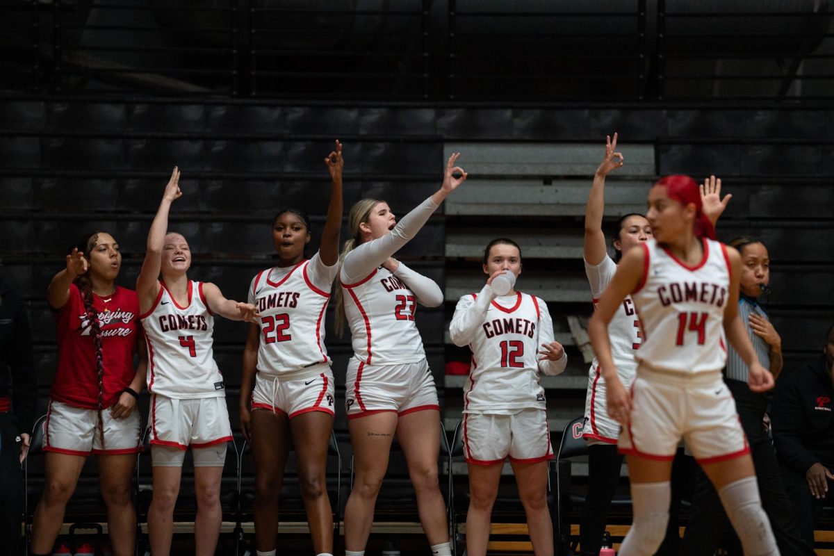 Palomar's bench reaction to a made three-pointer.