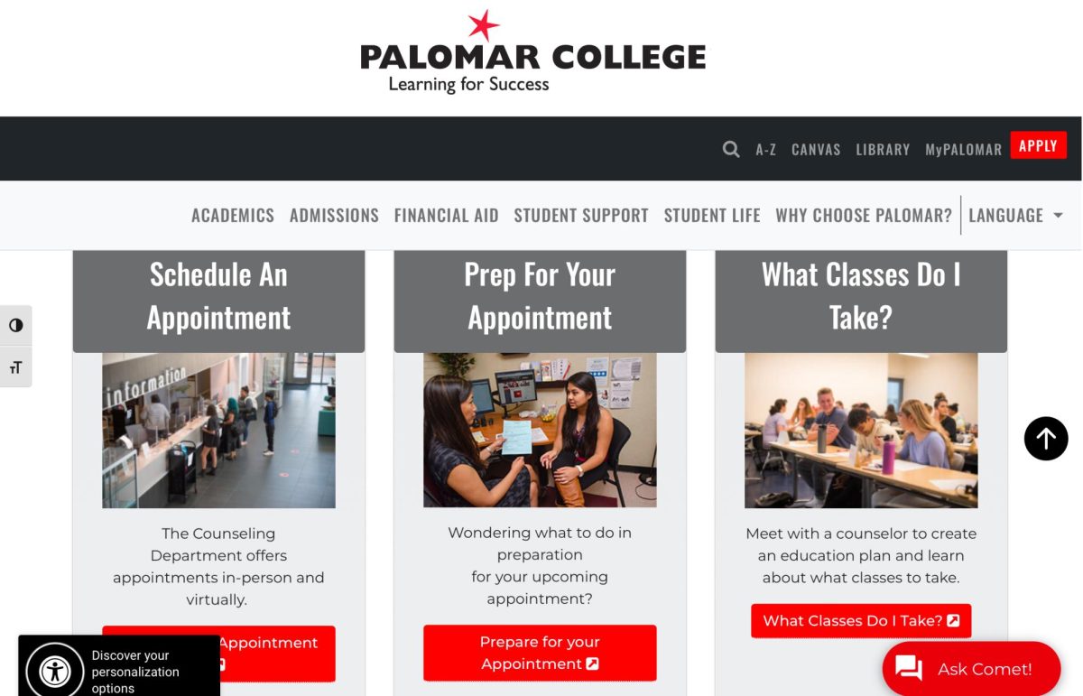 The Palomar website offers many options for scheduling but actually getting an appointment is difficult.