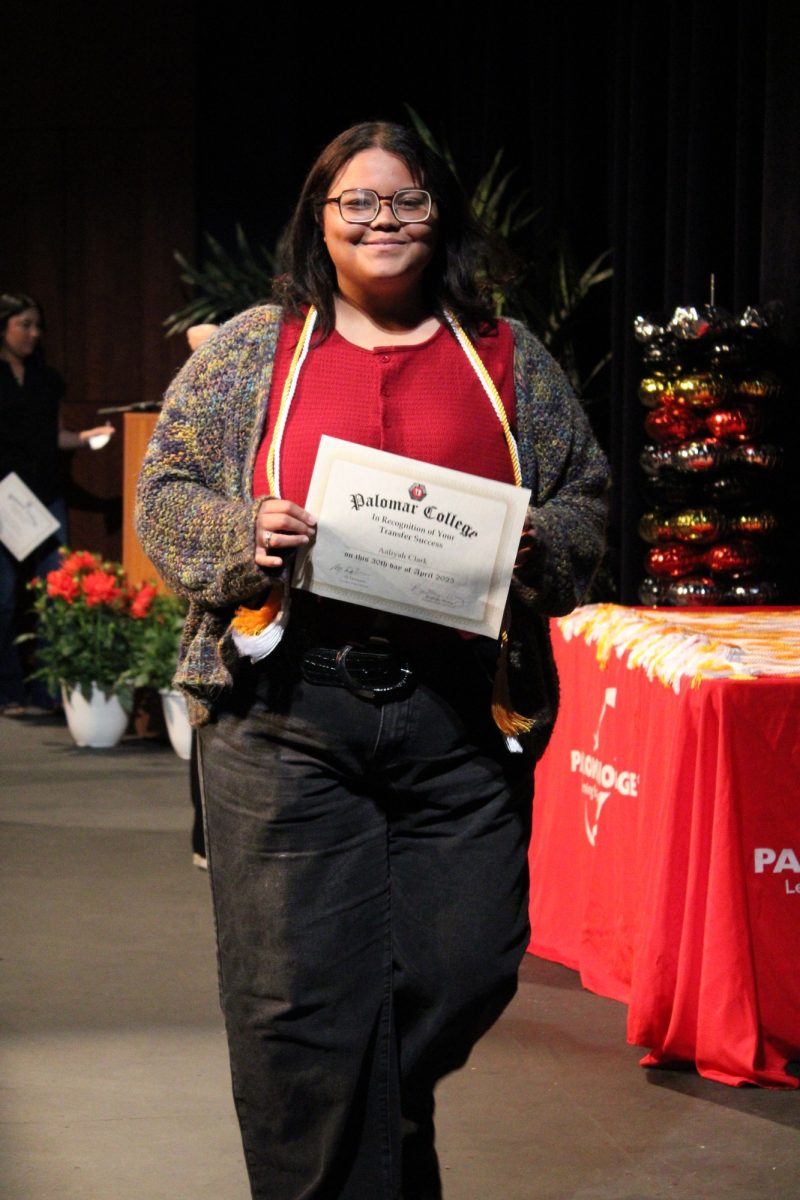 Aaliyah Clark at the Transfer Recognition ceremony at Palomar College on Wednesday, April 30, 2025. Clark is transferring to California State University, San Marcos, majoring in Psychology. Photo credit: Griselda Garcia