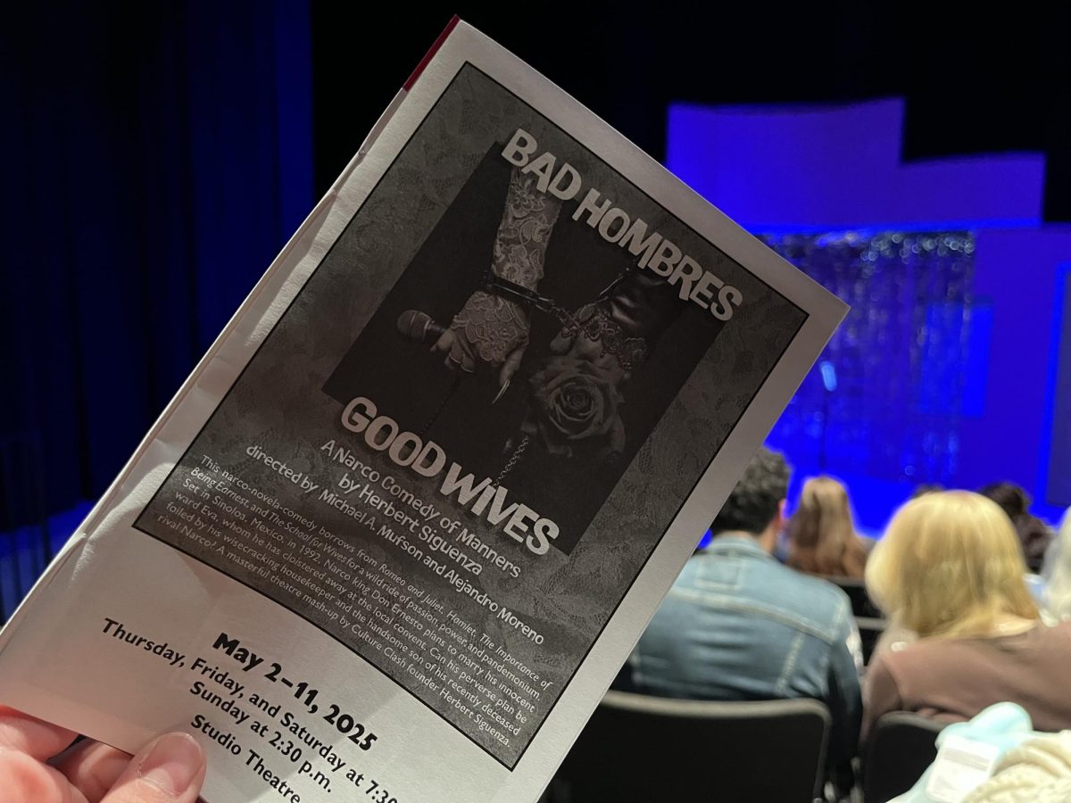Cartel drama and forbidden romance light up the stage in “Bad Hombres, Good Wives,” now playing at Palomar College’s Studio Theatre through May 11. Showtimes are 7:30 p.m.  Thursday – Saturday and 2:30 p.m. Sunday.