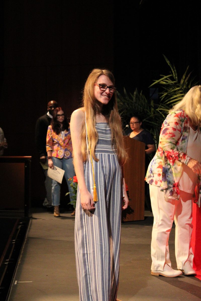 Katie Solowie at the Transfer Recognition ceremony at Palomar College on Wednesday, April 30, 2025. Solowie is transferring to California State University, San Marcos, majoring in Social Sciences. Photo credit: Griselda Garcia