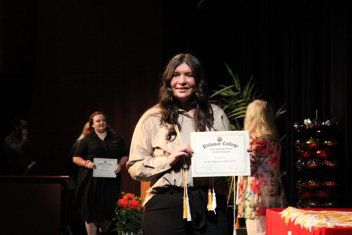 Kayla Lam at the Transfer Recognition ceremony at Palomar College on Wednesday, April 30, 2025. Lam is transferring to Grand Canyon University, Majoring in Criminal Justice. Photo credit: Griselda Garcia