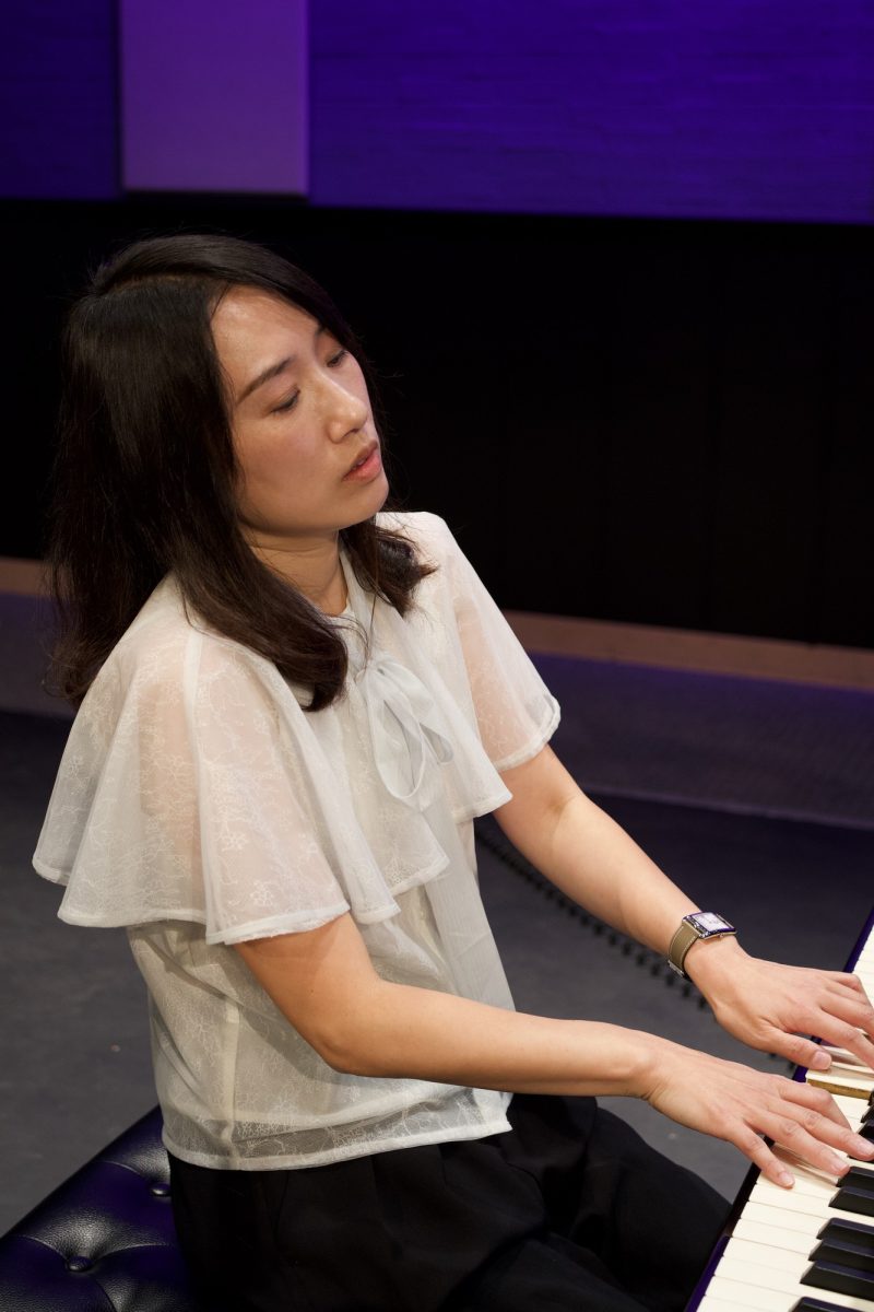 Ching Ming Cheng warms up on the keys before the concert hour show begins at Palomar College on Oct.9, 2025. Photo credit: Devin Sabato