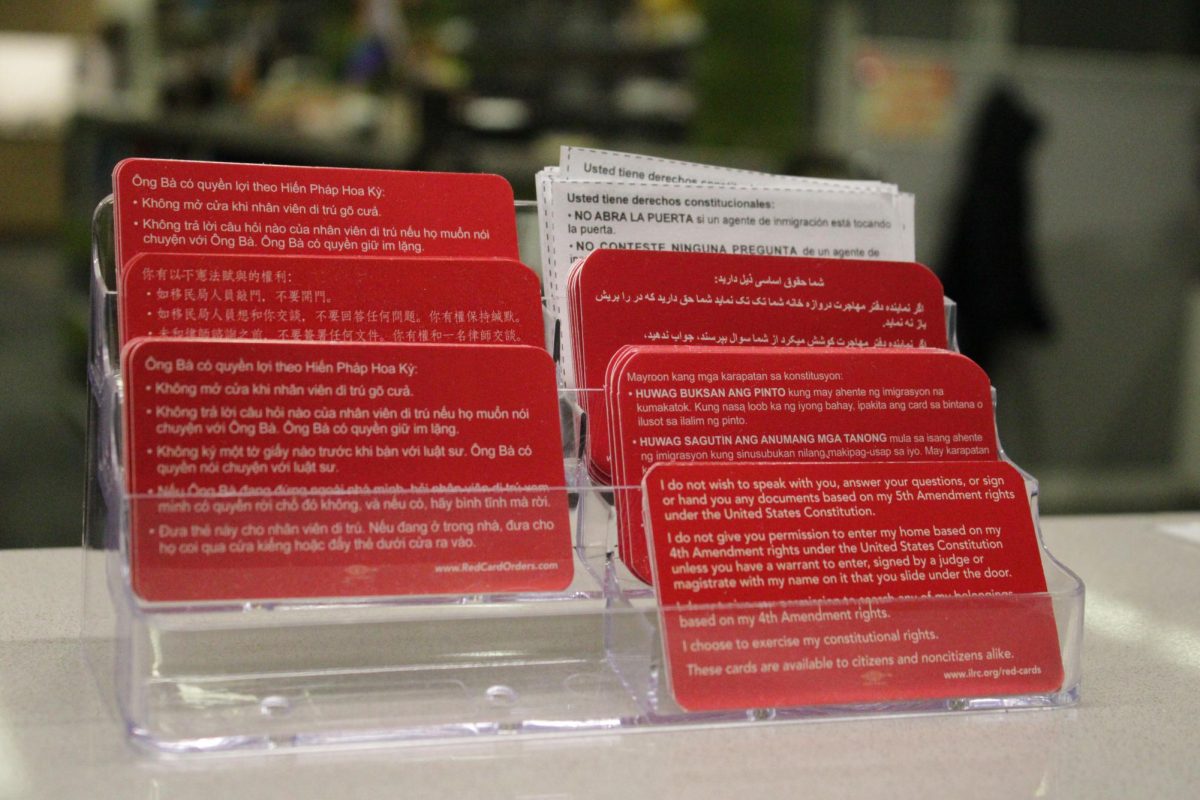 "Know Your Rights" cards are available at the LRC.