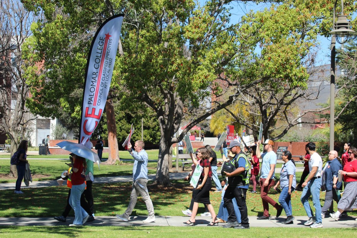 The "March in March" participants make their way through the campus on March 12, 2026 at Palomar College. 