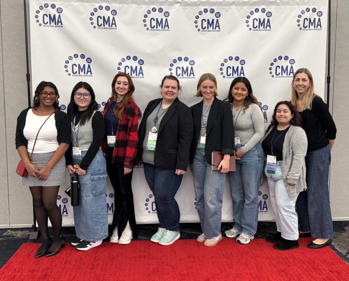 From left to right: Svara Jayasinghe, Duong Nguyen, Leah Ertel, Victoria Gudmundson, Grace Dean, Gasmine Gonzalez, Griselda Garcia, and Erin Hiro at the CMA conference on March 7 in New York City.