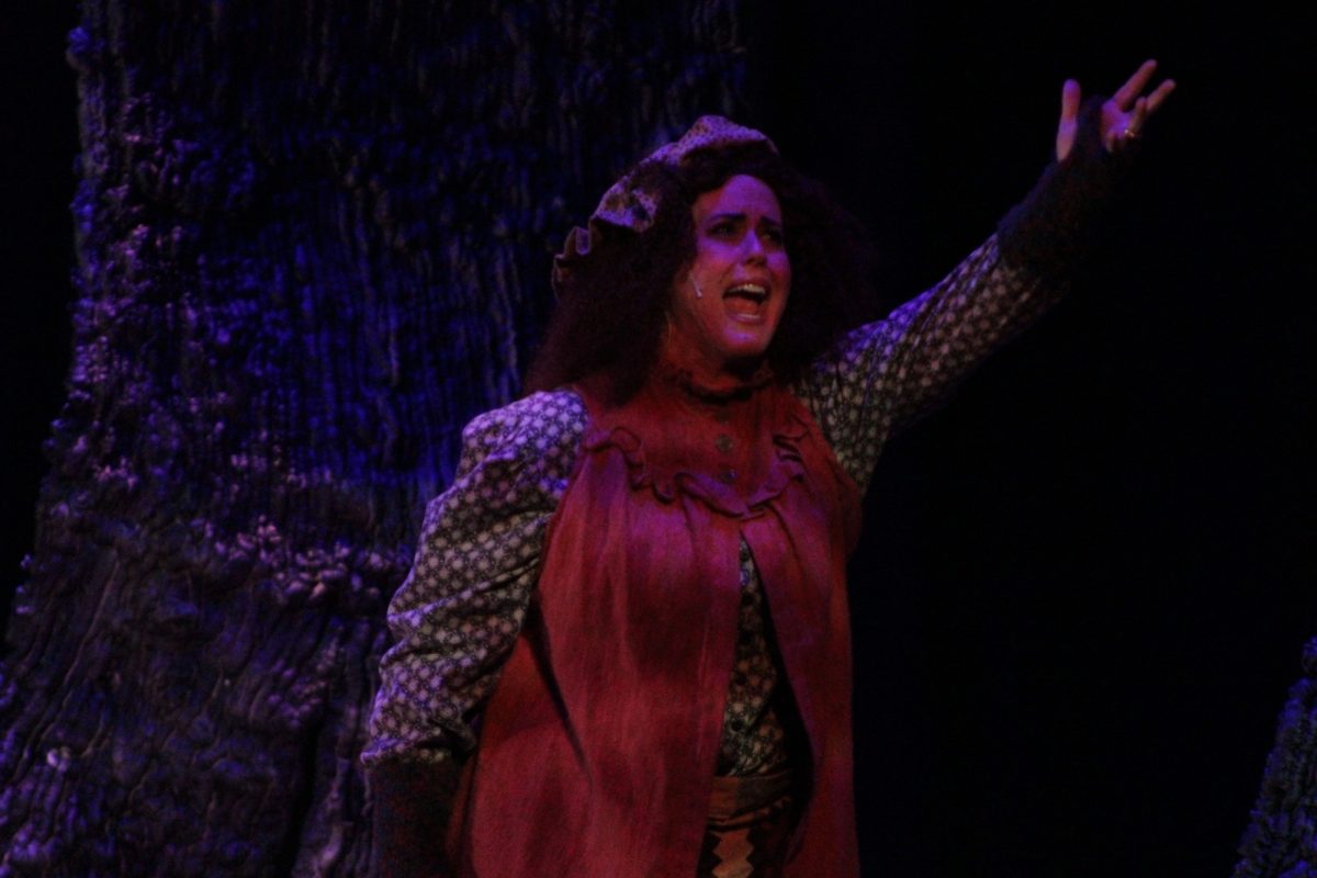 Christy Terrill Reid sings her musical number during tech rehearsal on March 3 at the Howard Brubeck Theater. Photo credit: Griselda Garcia