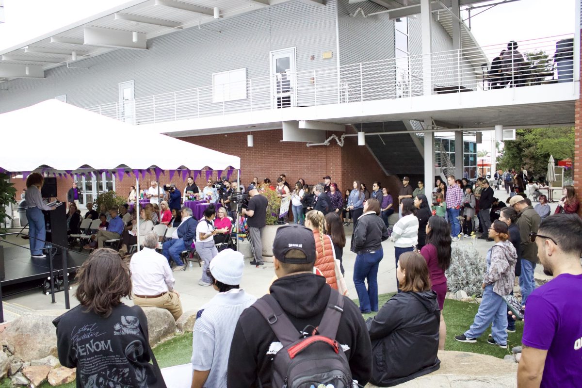 Faculty and students gathered by the Student Union for a lively celebration.