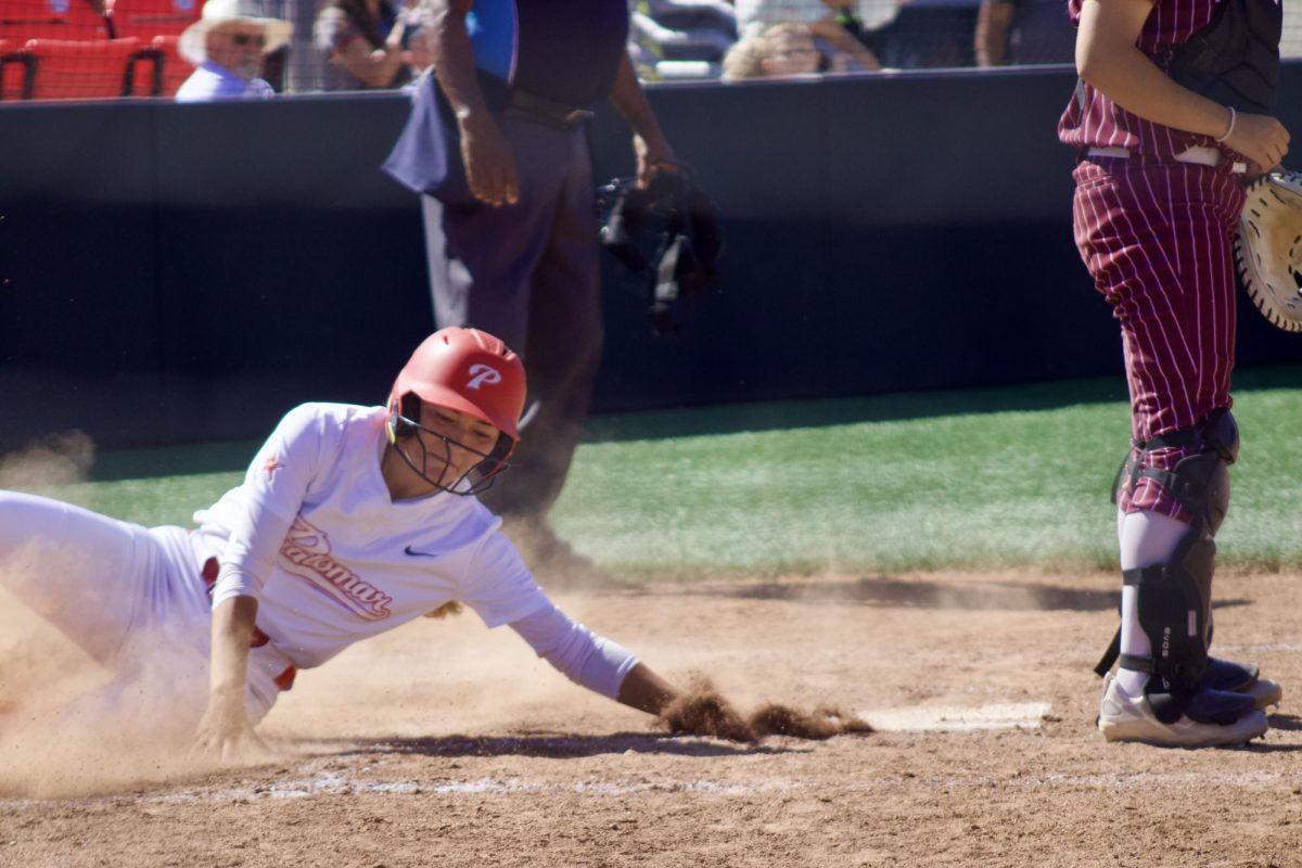 Gisele Gonzalez slides to home base on May 8, 2026, at Palomar College.