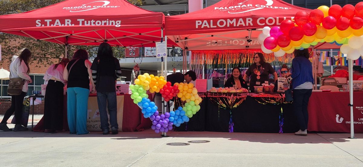 Booths set up for the Pride Festival on April 30, 2026 at the San Marcos campus.