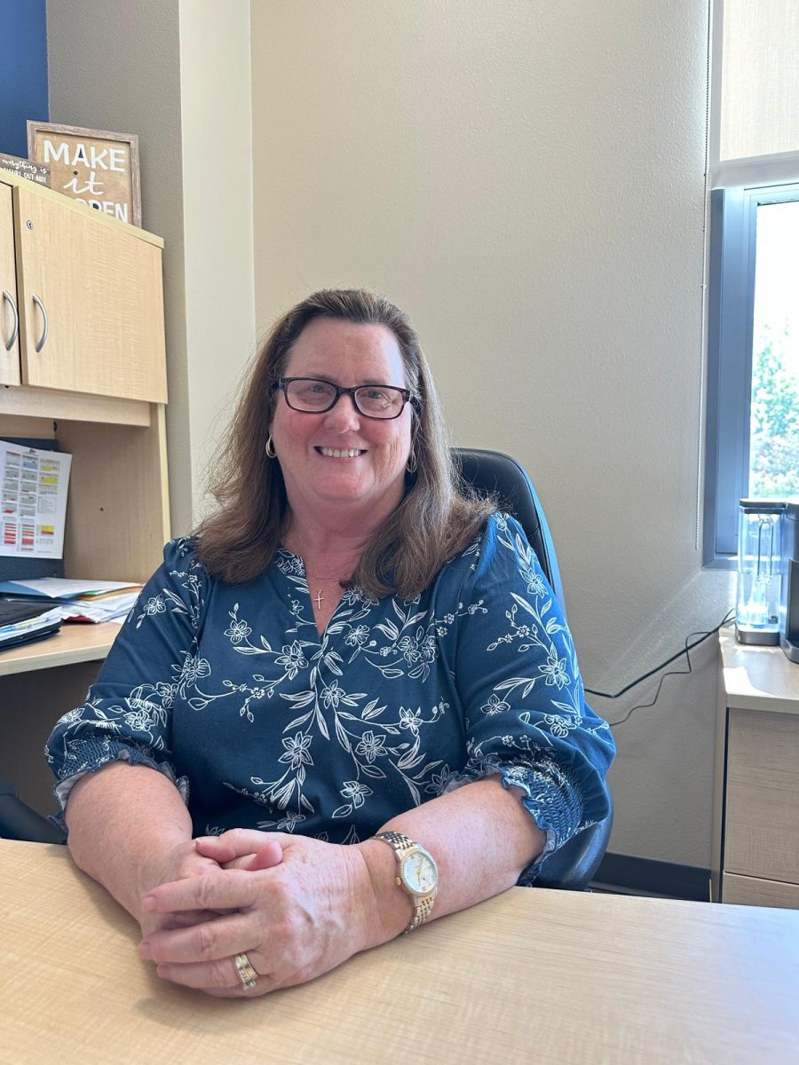 The associate dean of nursing education, Deborah Chow, sitting in her office. 